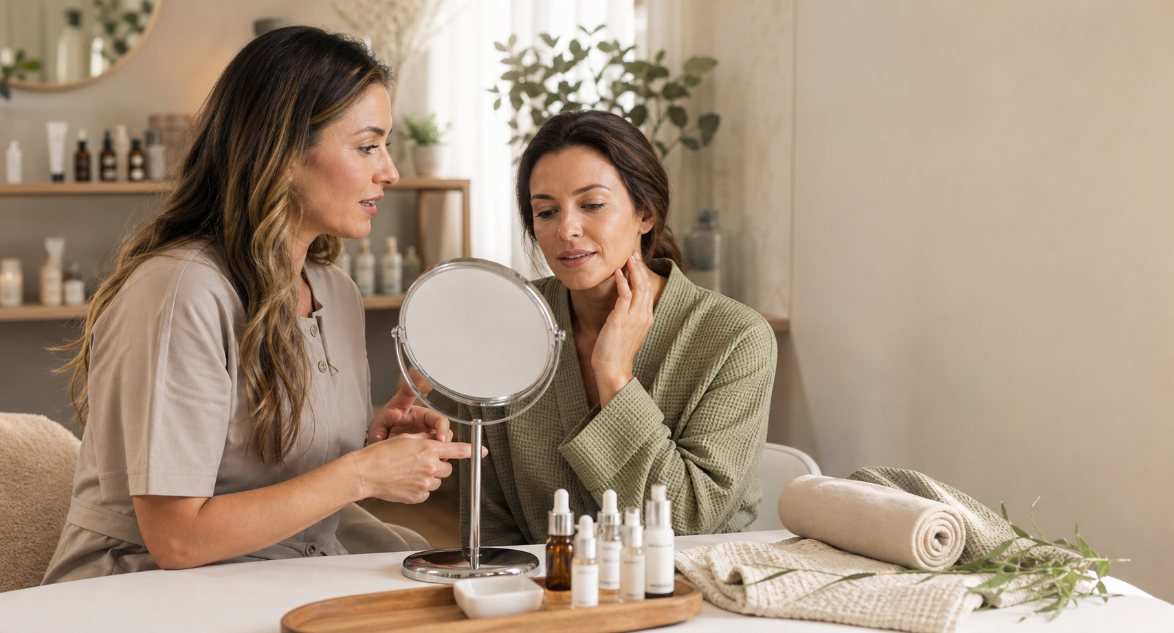 Staten Island esthetician providing a personalized skin care consultation